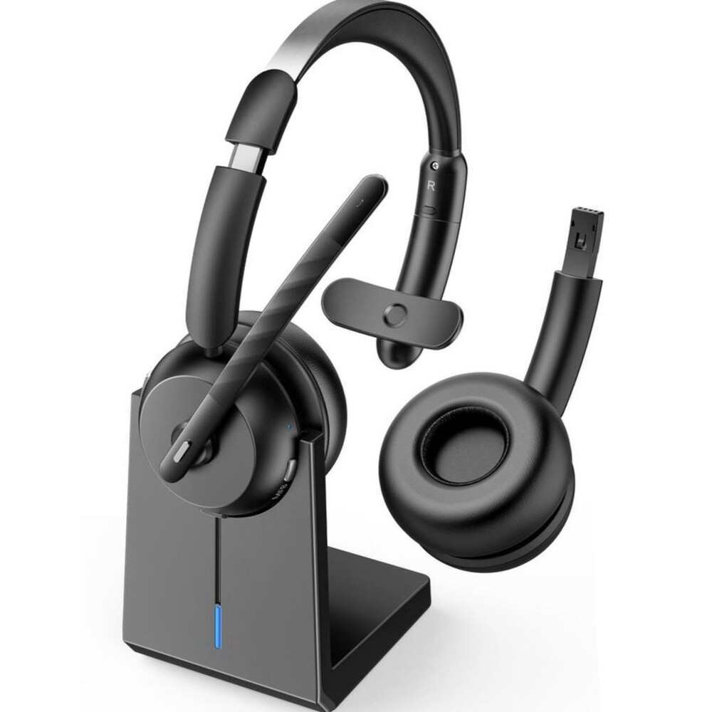 Wireless Headset with Mic for Work, Bluetooth 5.3 Headsets with Microphone and D